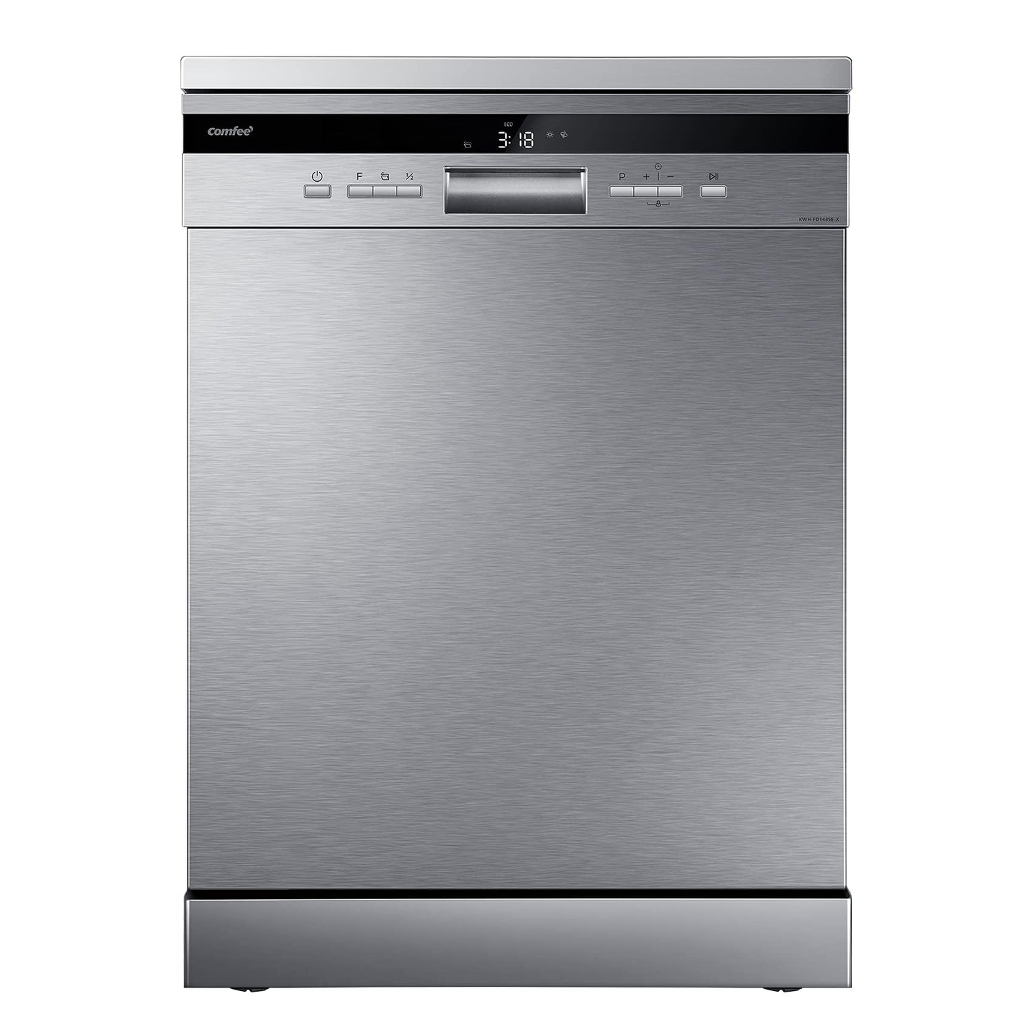 COMFEE' Freestanding Dishwasher FD1435E-X with 14 place settings, Full Size, Whisper Quiet 44dB