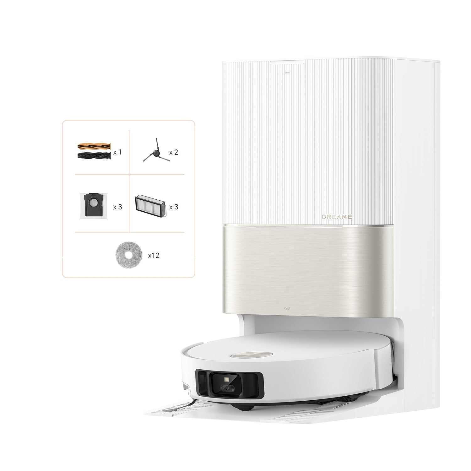 Dreame X50 Ultra Complete Robot Vacuum and Mop, 20,000Pa Suction, 6 cm Obstacle Clearance, Hot Water Mop Cleaning, White