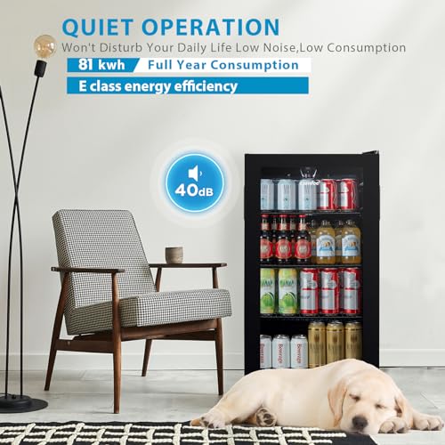 COMFEE' RCZ99BG2(E) Under Counter Beer & Drinks Fridge-93L Capacity,Holds up to 115 Cans