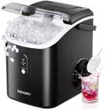 EUHOMY Nugget Ice Maker, Chewable Pellet Ice Machine with Handle, Ready in 6 Mins, 15.5kg/24H